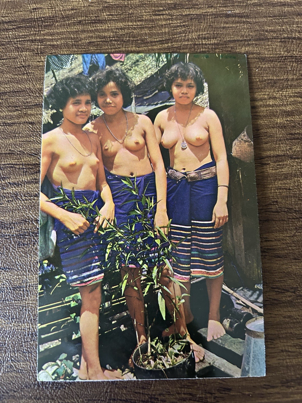 Vintage Dayak Beauties Relaxing At Their Home Sarawak Borneo