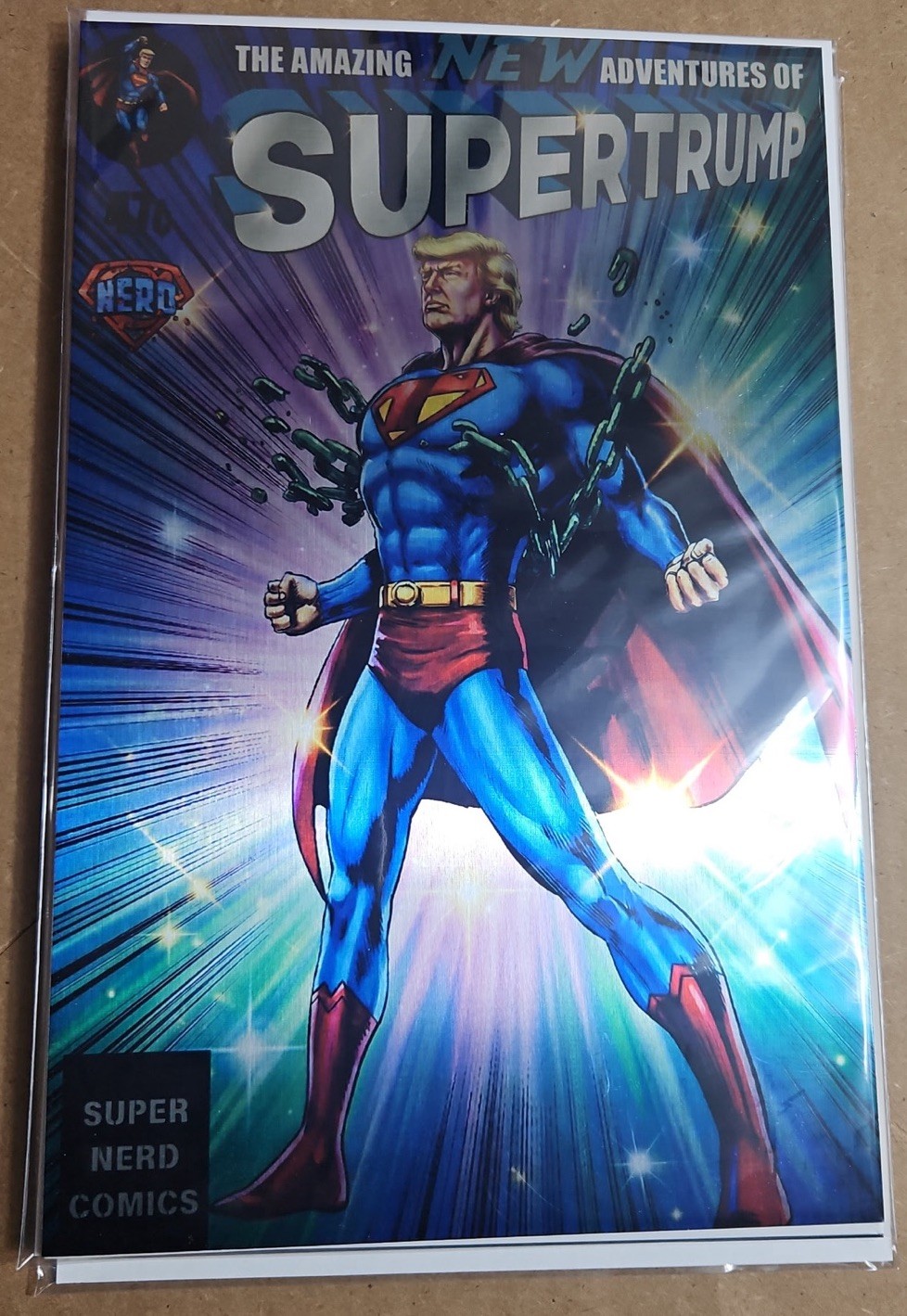 RARE REMASTERED SILVER Metal Donald Trump SUPERMAN 233 ORIGINAL Homage COMIC