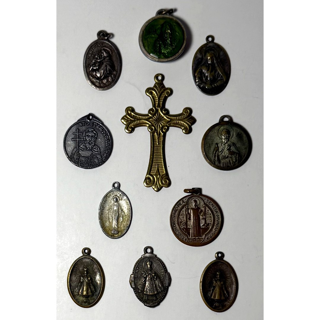 Vintage Catholic Saint Medal Pendants |Saint Jude, Virgin Mary, Benedict, Xavier