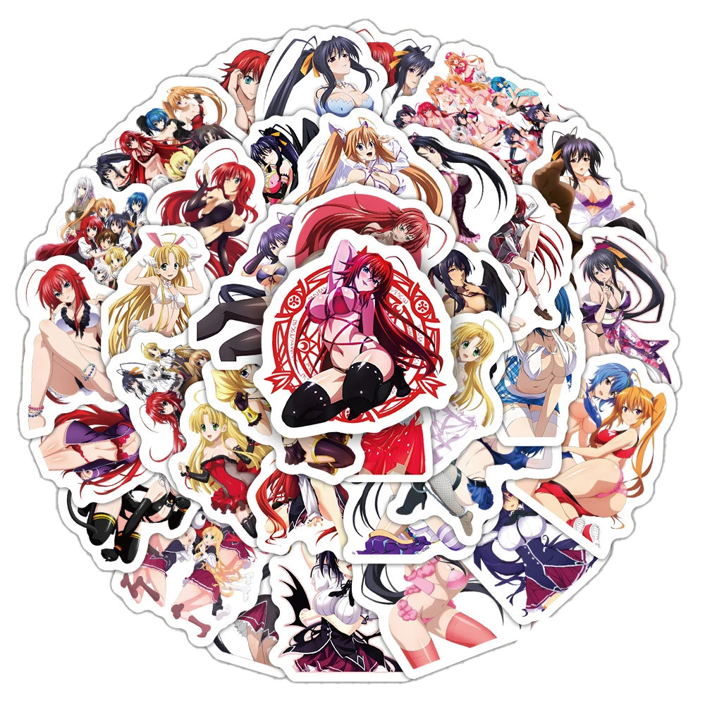Sexy Anime Girl Stickers 60 Pack High School DxD Cute Bikini Decal Set Akeno