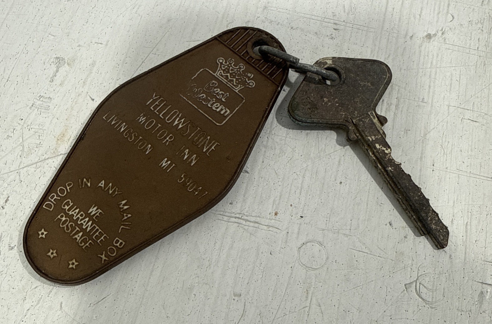 Vintage Best Western Yellowstone Motor Inn Room #332 Key & Fob Livingston, MT