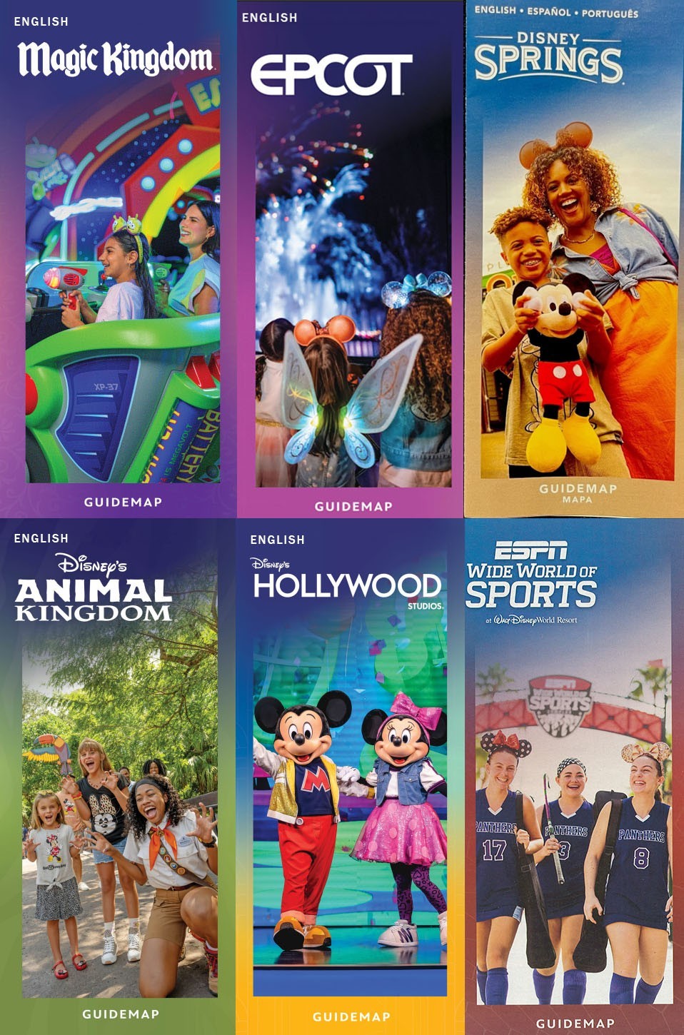 NEWEST CURRENT 2026 Disney World Theme Park Maps 6 map Brochures set NEW