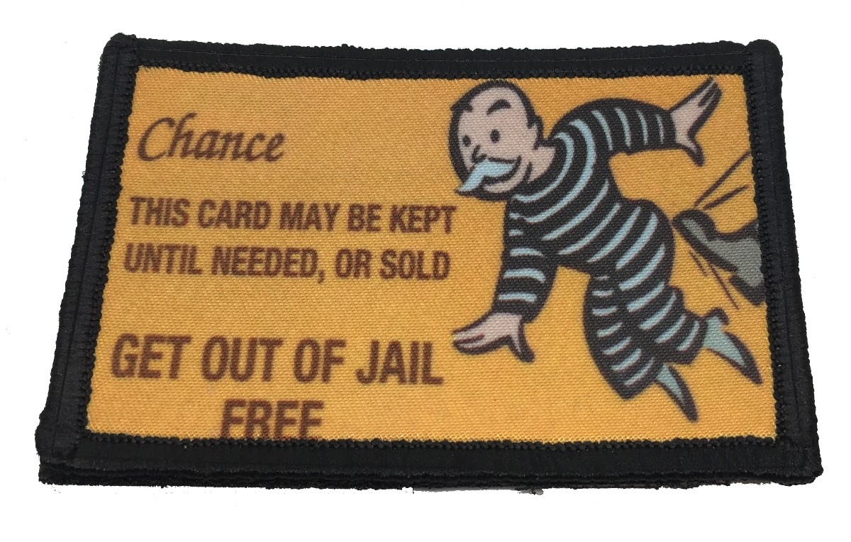 Get out of Jail Free Morale Patch Tactical Military Army Flag Badge USA