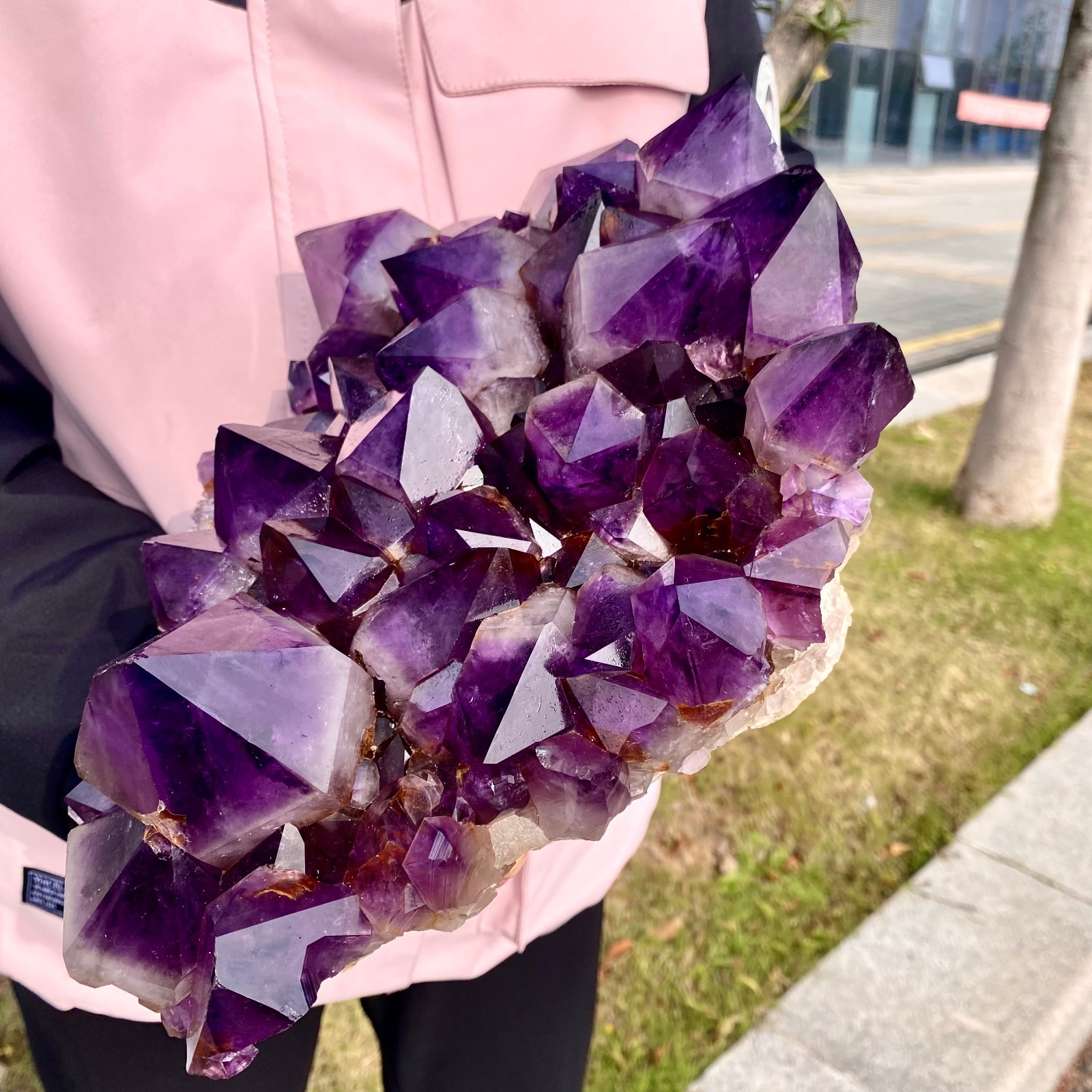 18.5LB Natural Amethyst Cluster Quartz Crystal backbone mineral Specimen energy