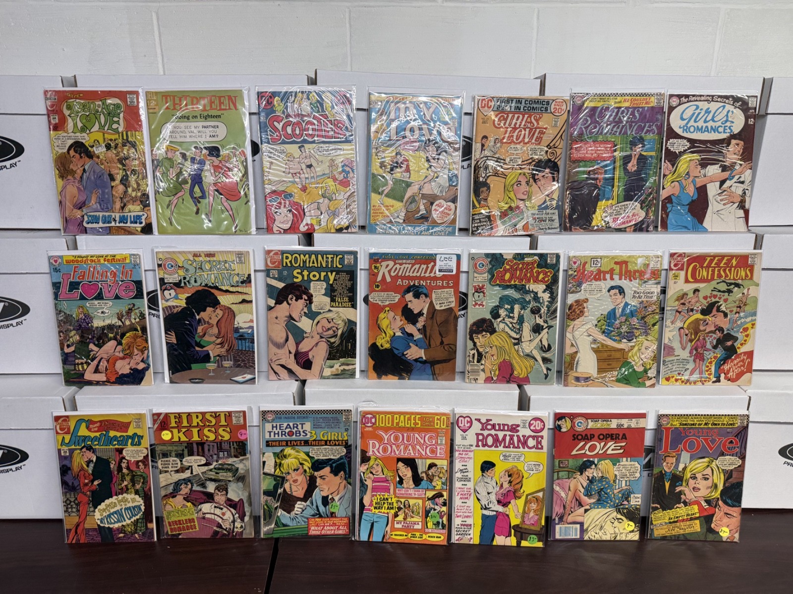 Lot 21 Romance Charlton DC Dell Comics Heart Throbs First Kiss Sweethearts WOW