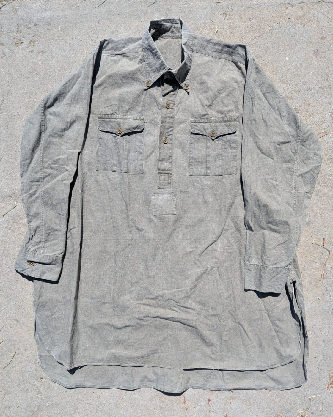 WWII French M35 Shirt German Tropical Use Size 2 Stamp