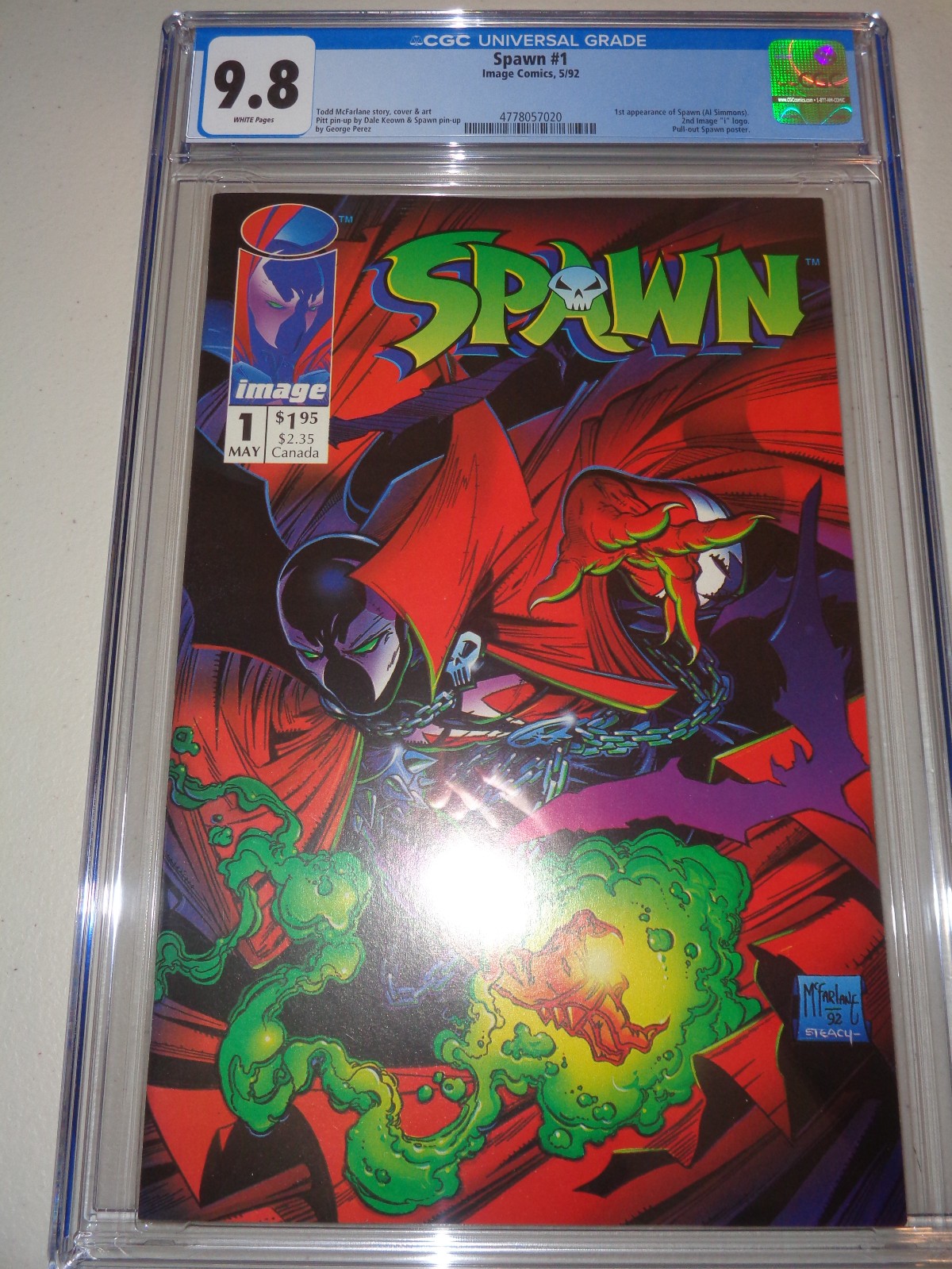SPAWN #1 - CGC 9.8 NM/MT (1st App. of Spawn ; 1992 Image Comics ; White Pages) 