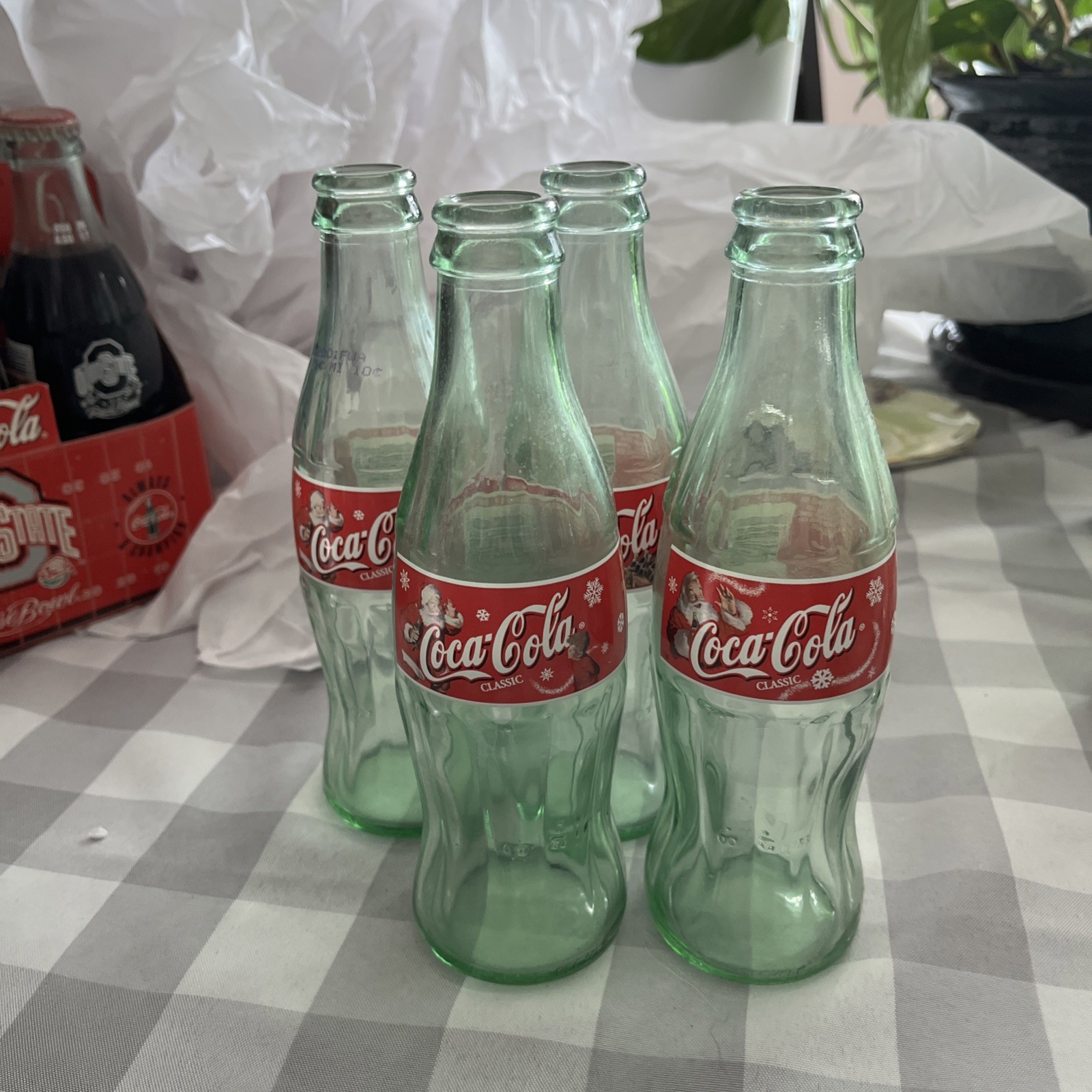 4 Coca Cola Classic Christmas 2000 Edition Bottles