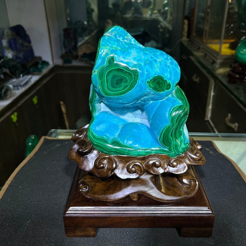 9LB Natural Malachite Mineral freeform specimen Reiki Stone Healing+BASE