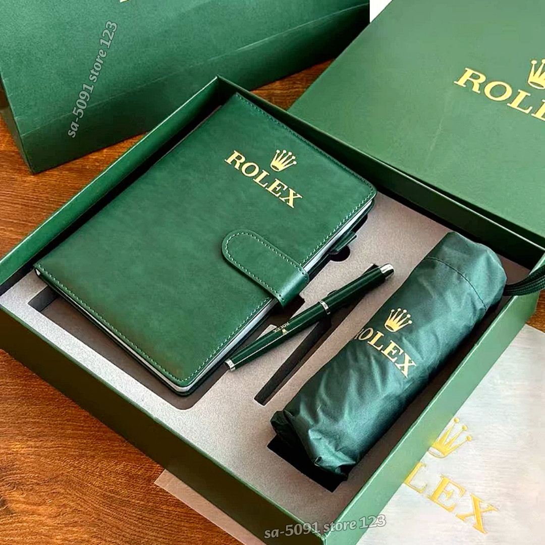 Rolex Green Executive Pen & Notebook Set Office Collection