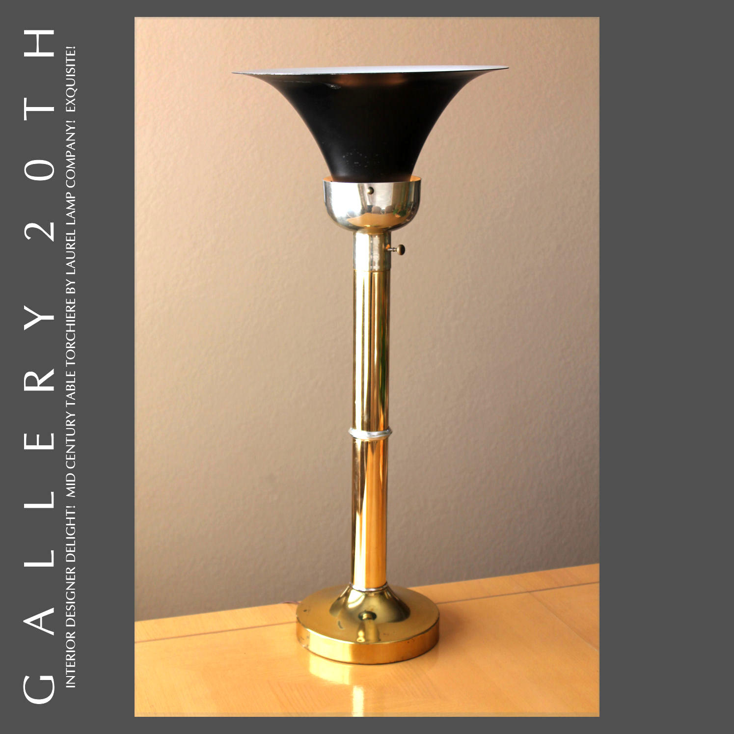 RARE LAUREL MID CENTURY TABLE TORCHIERE LAMP 50\'S VTG ATOMIC BRASS 60\'S MODERN