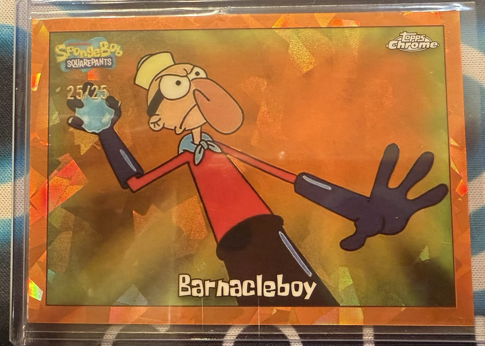 2025 Topps Chrome Sapphire SpongeBob SquarePants  Barnacleboy /25 Orange