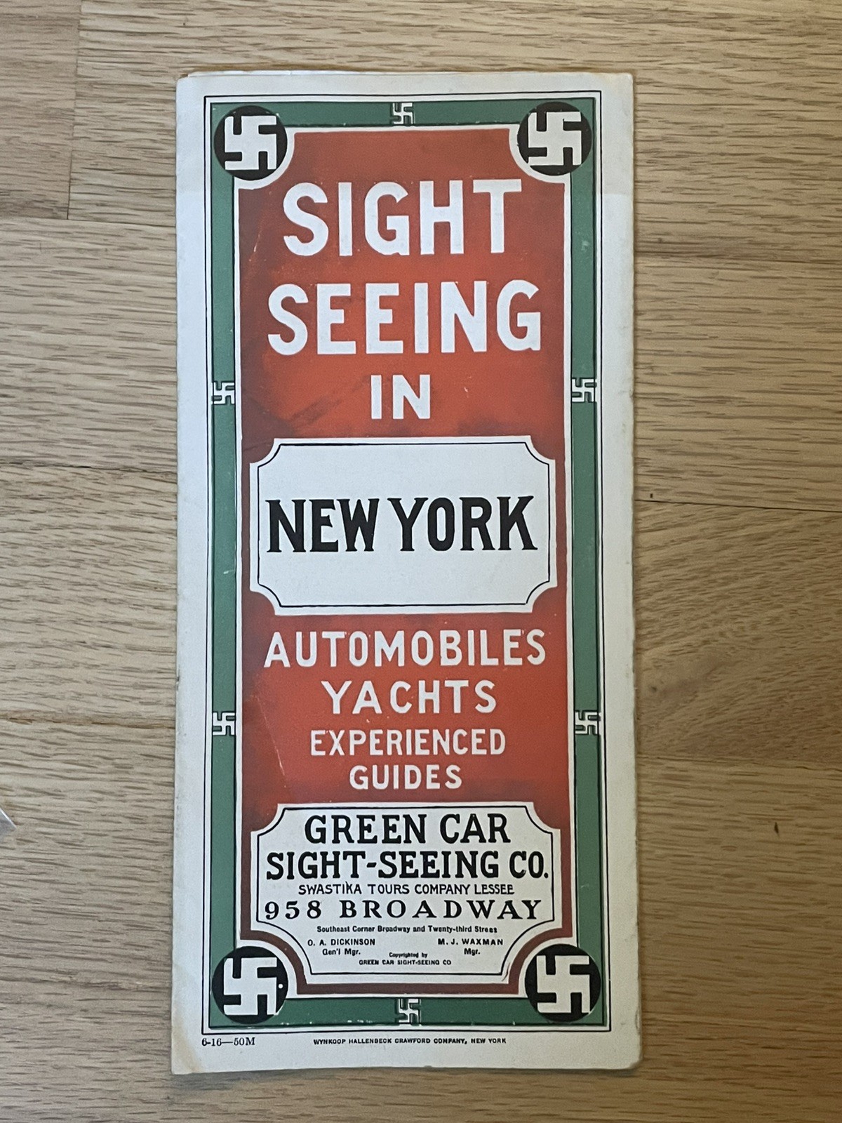 Rare 1900s The Green Car Sight Seeing Company, New York Advertising 