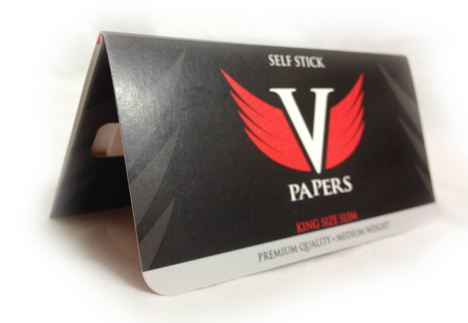 1 Box of 75 Packs Self Stick V Papers king size slim cigarette rolling Papers
