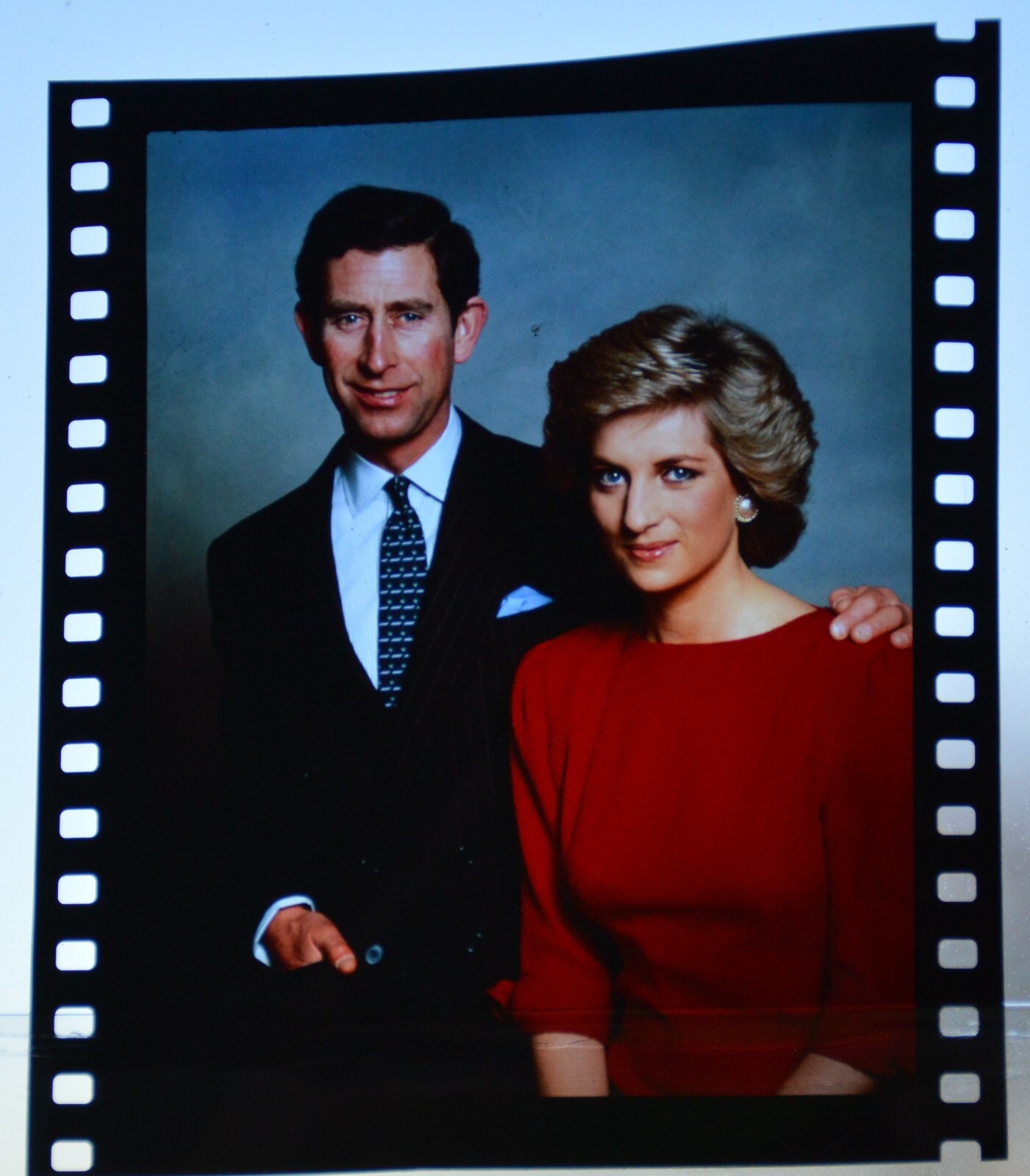 Prince & Princess of Wales  1988 Terence Donovan Color Slide Formal Image