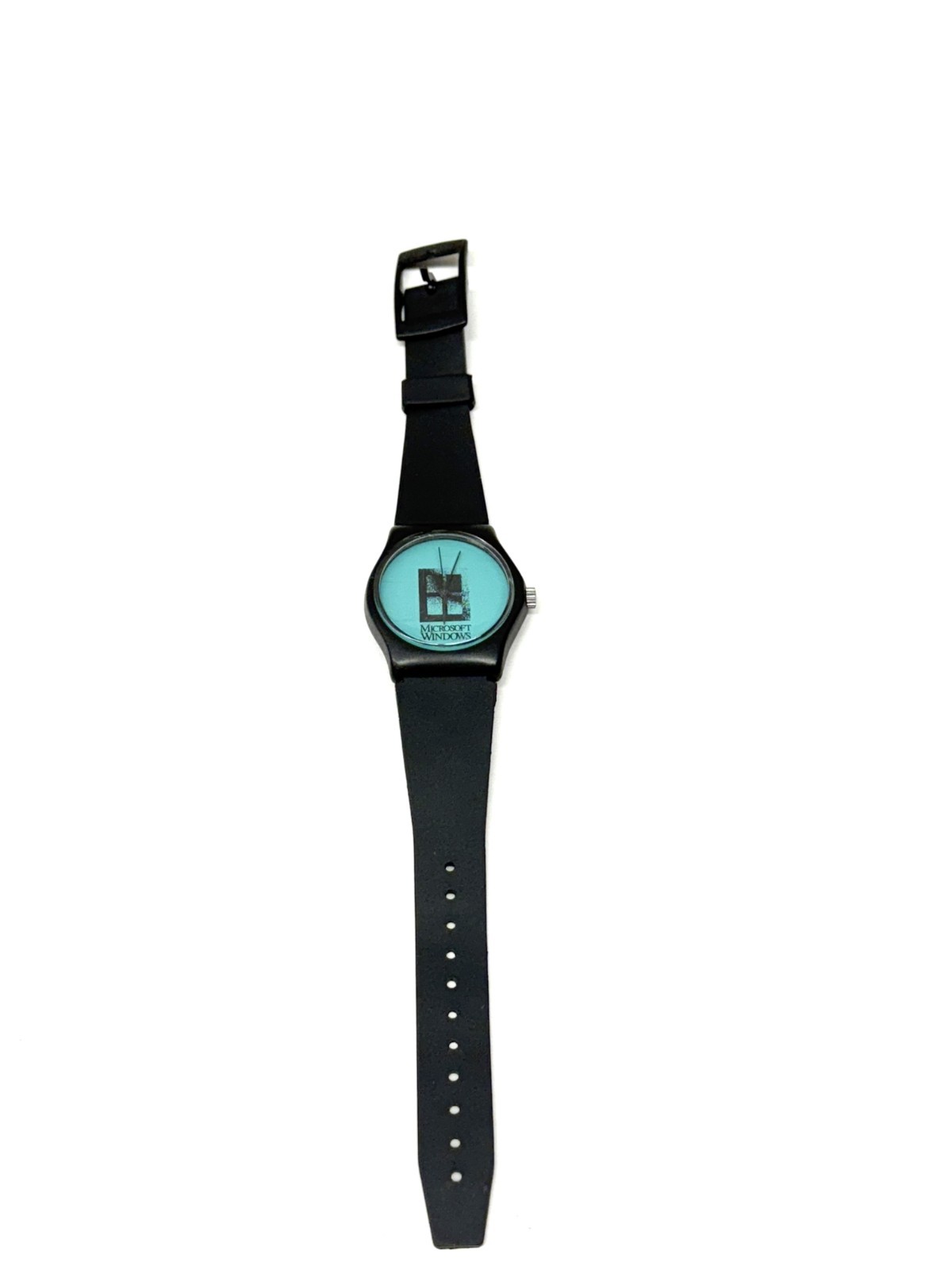 Microsoft Windows Logo Promotional Watch Vintage Black Strap Vintage 90s