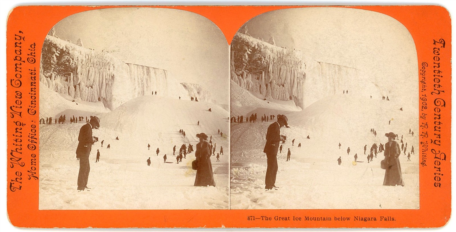 NEW YORK STEREOVIEW - Niagara Falls - Great Ice Mountain - Whiting View Co c1902