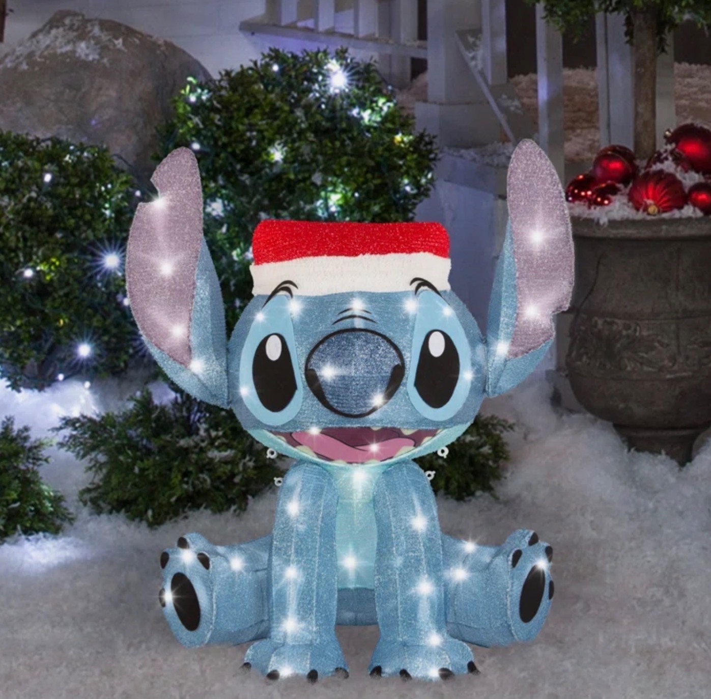 Disney Magic Holiday Stitch 28-inch Tall Tinsel LED Yard CHRISTMAS Decoration