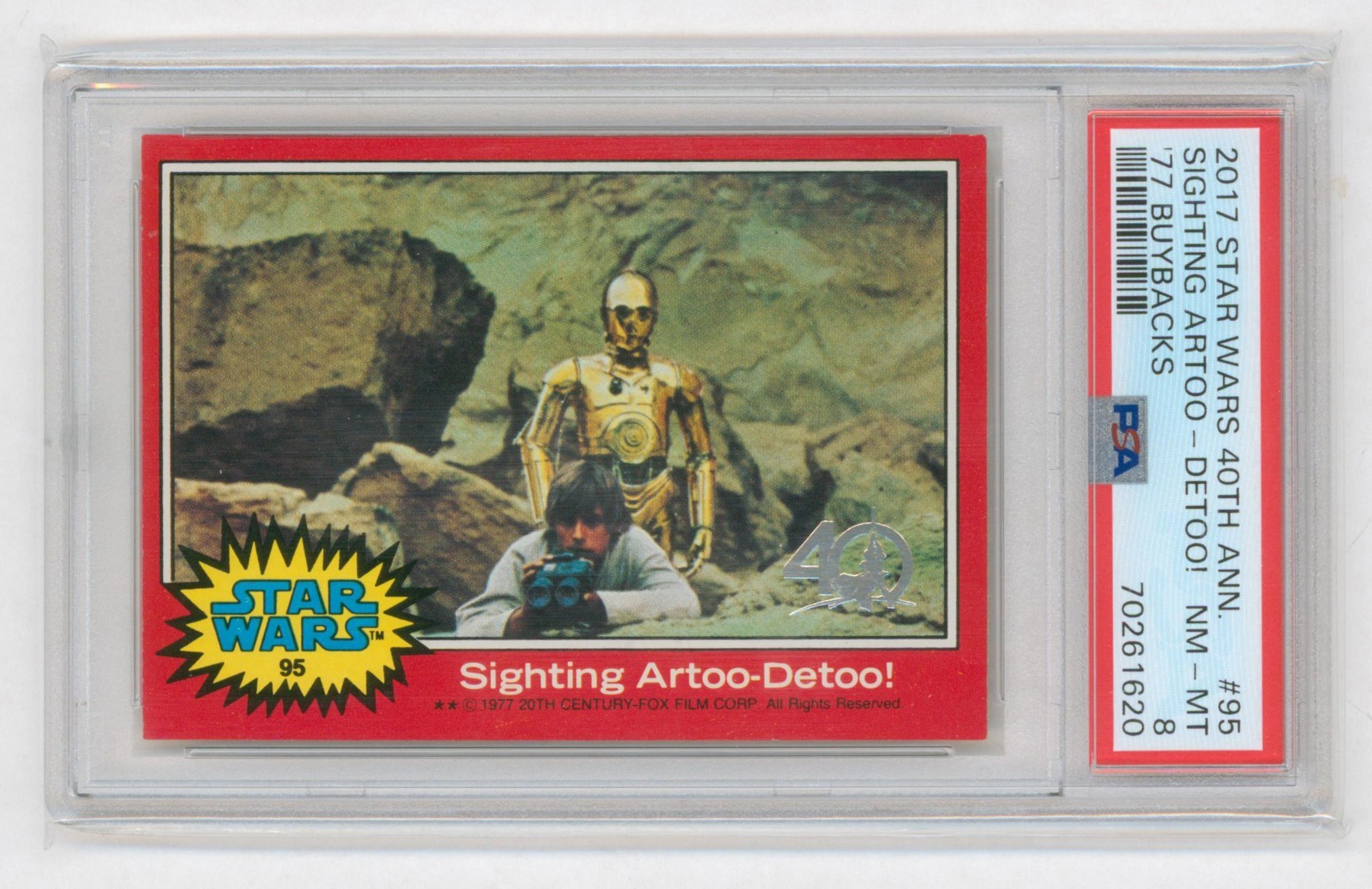 2017 Topps Star Wars • 40th Anniv 1977 Buyback #95 • PSA 8 Pop 1/1