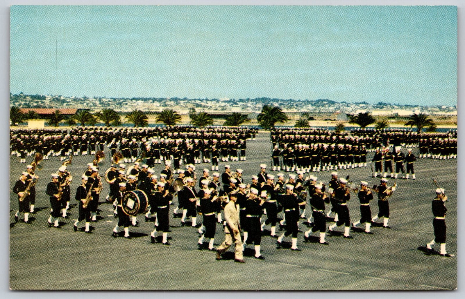 U. S. Naval Training Center San Diego California Military Band Postcard PC406