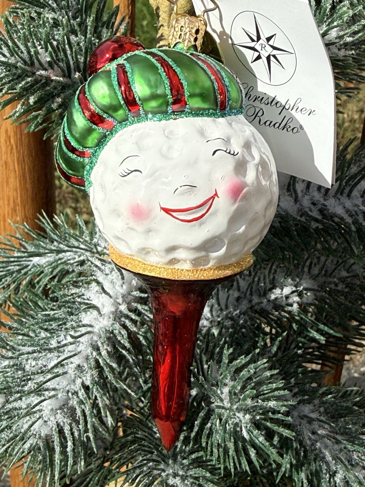 Vintage 2002 Christopher Radko My Tee Cute Tee Glass Ornament Hand Blown Poland