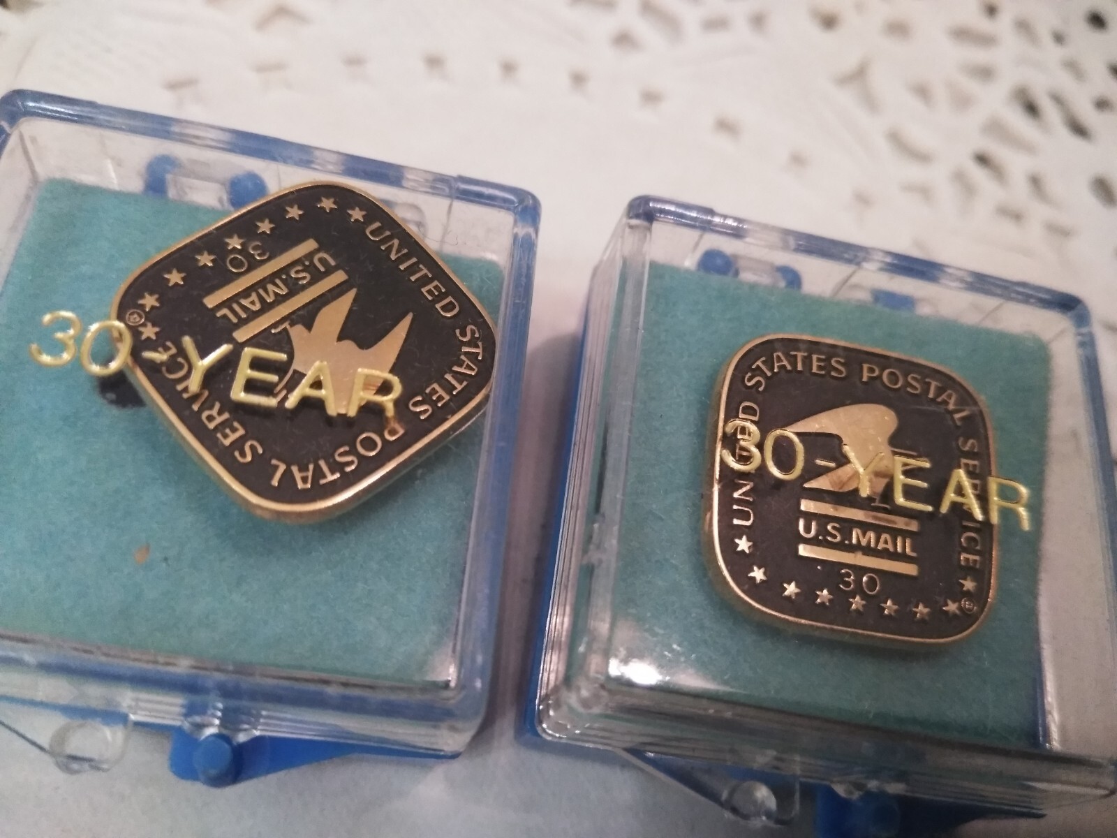 USPS United States Postal Service 30 Year Service Award 10K GF Pin Brooch (2PK)