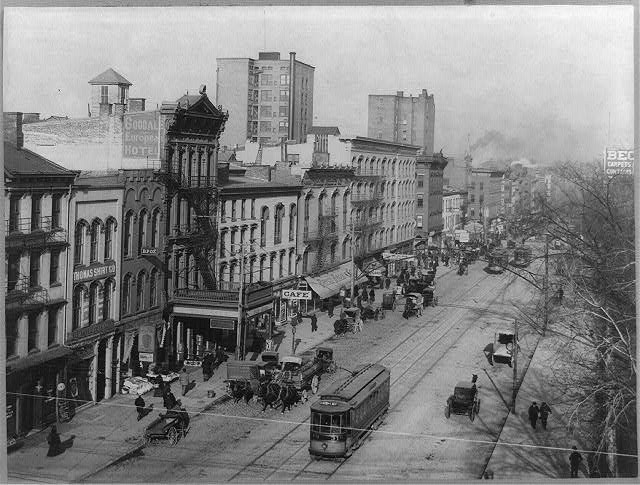 Photo:State Street Columbus Ohio 1901 Streetcar Downtown Scene