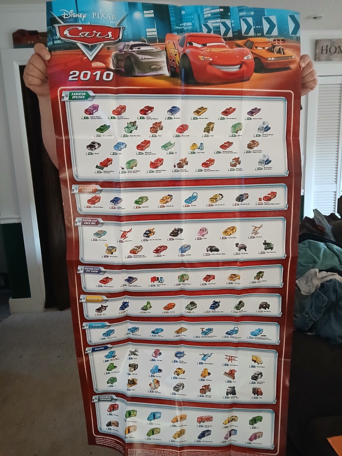 Disney Pixar Cars 2010 poster Mattel 1/55 Scale Collector Checklist 24 X 48
