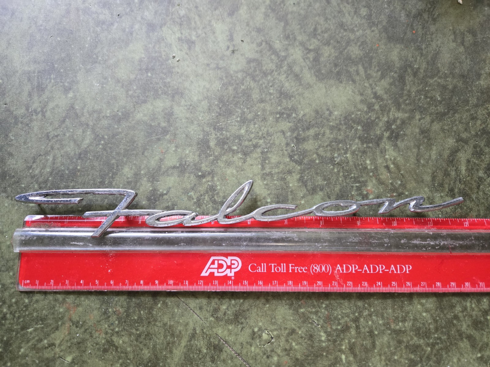 Vintage 1960s Chrome Script Ford Falcon Emblem
