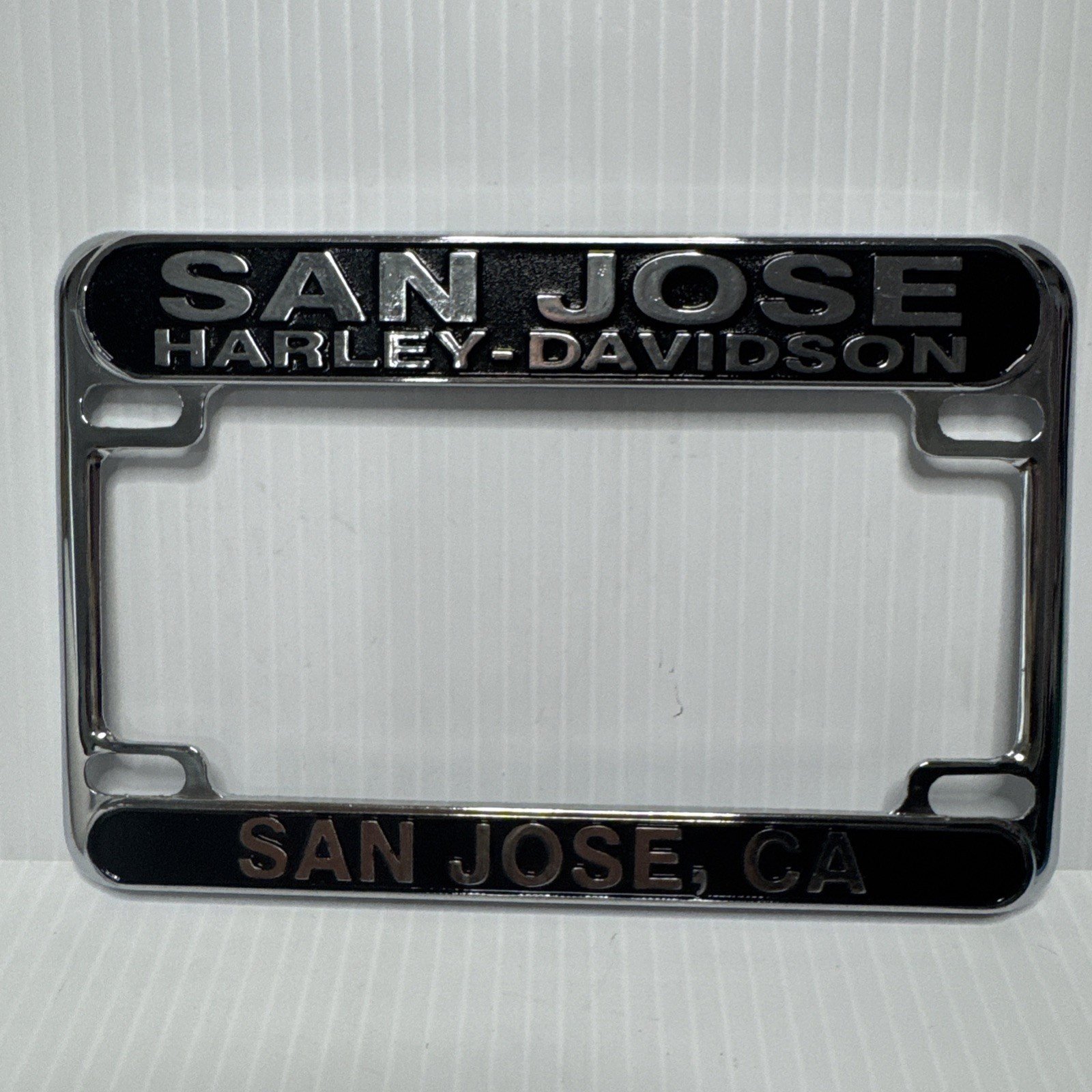 Motorcycle License Plate Frame - SAN JOSE HARLEY-DAVIDSON SAN JOSE Ca. Brand New