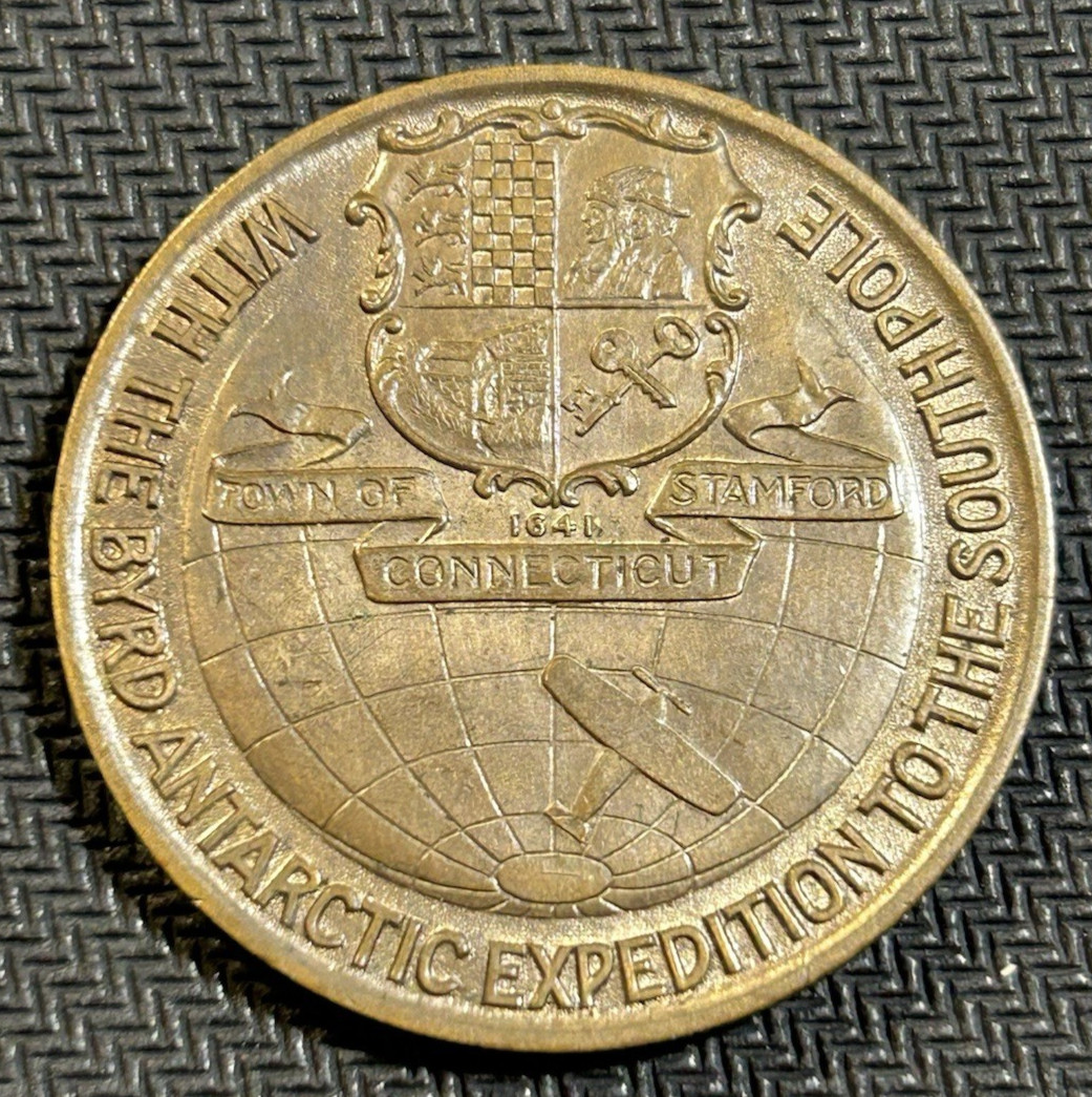 1929 BYRD ANTARCTIC EXPEDITION RARE Presentation Medal to Harold June