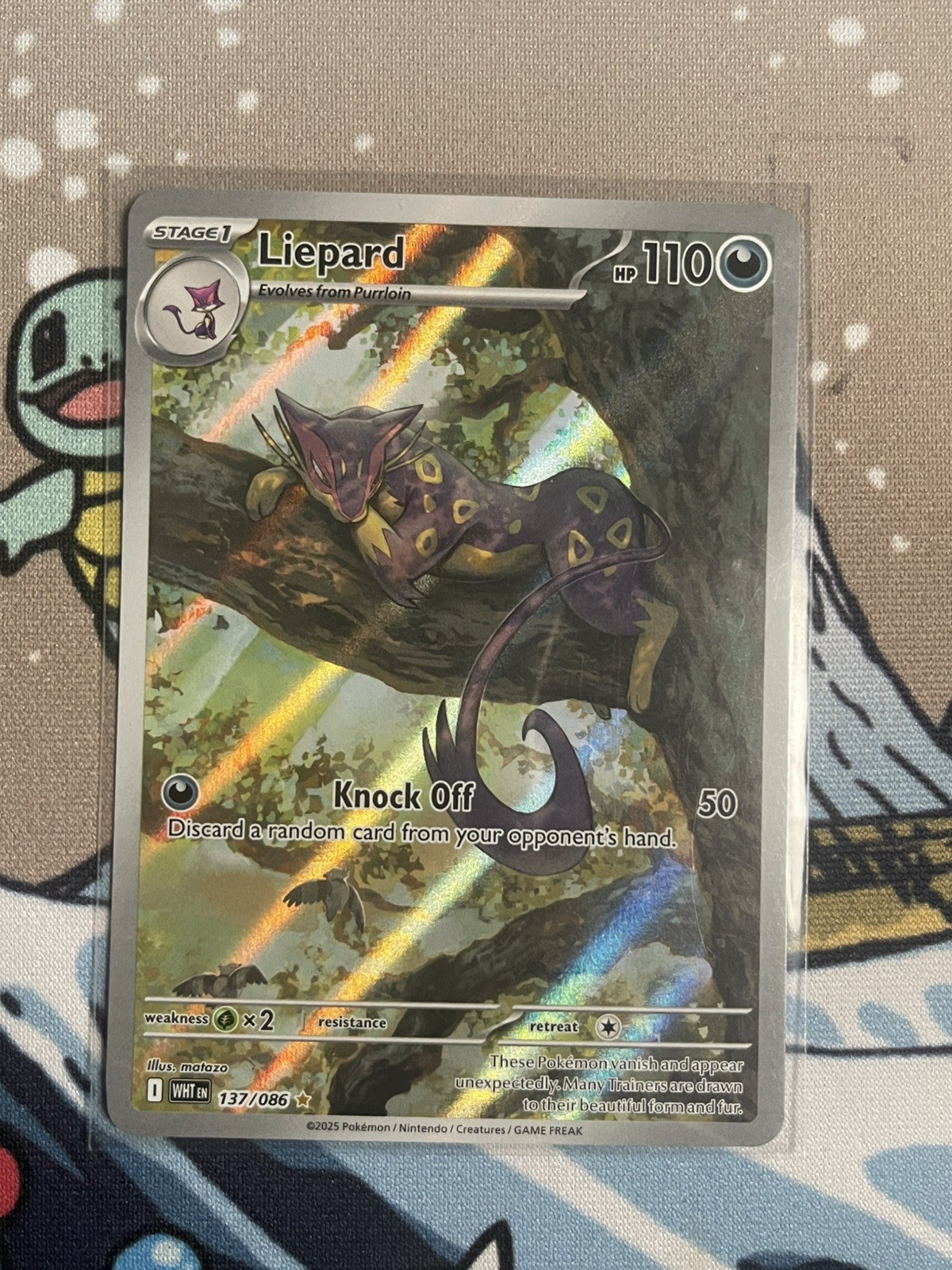 Pokémon TCG Liepard 137/086 SV: White Flare Holo Rare Stage 1 110HP EN