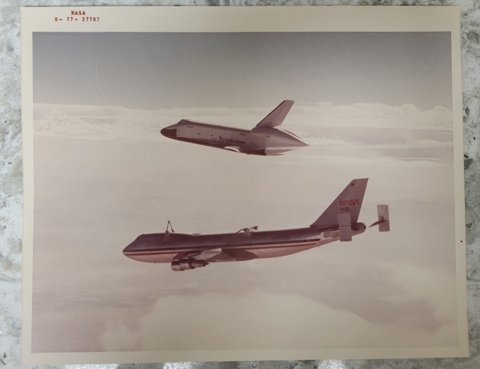 1977 NASA Space Shuttle Enterprise S-77-27787 Red Number Kodak 8x10 Photo