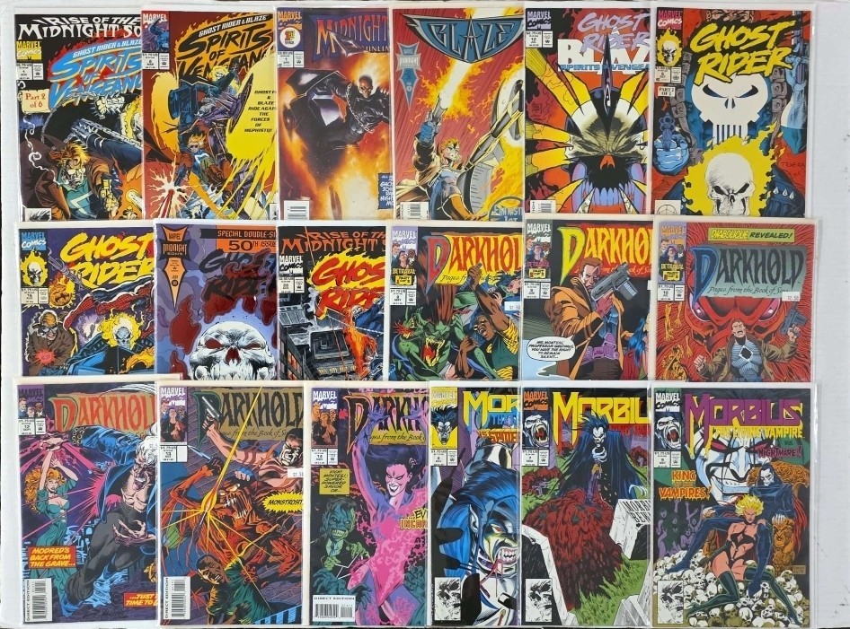 Lot 19 Midnight Sons Ghost Rider Blaze Morbius Comics