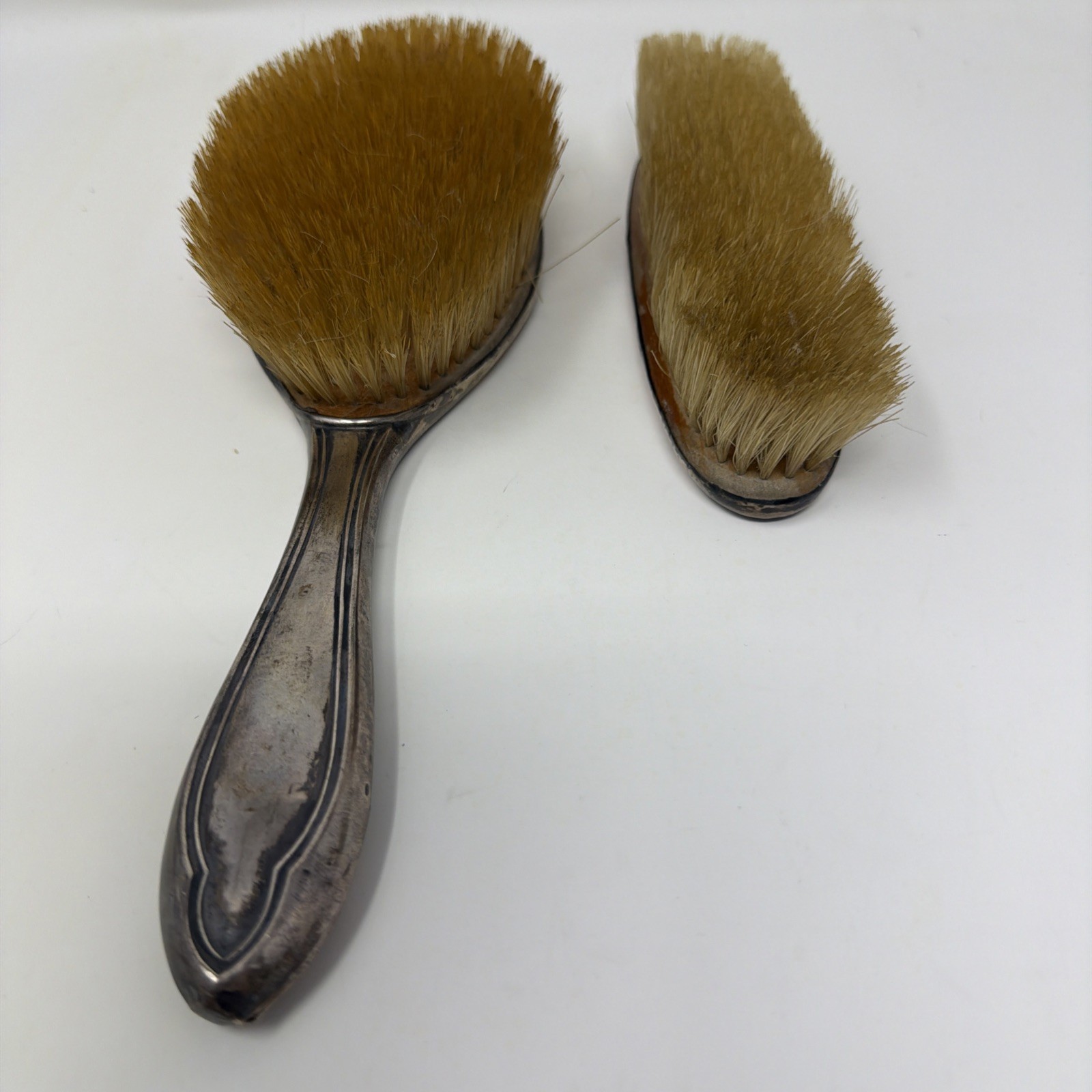 Antique 1911 Sterling Silver Birmingham WV&S Hair & Clothes Brush Vanity Set