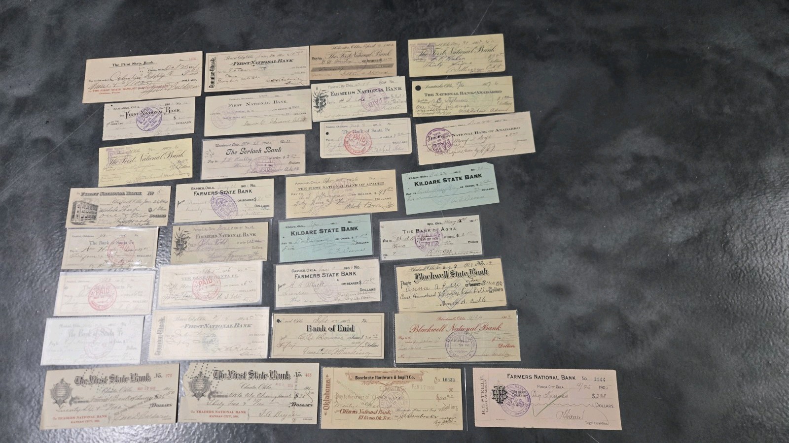 (32)oklahoma Early 1900\'s Returned Checks