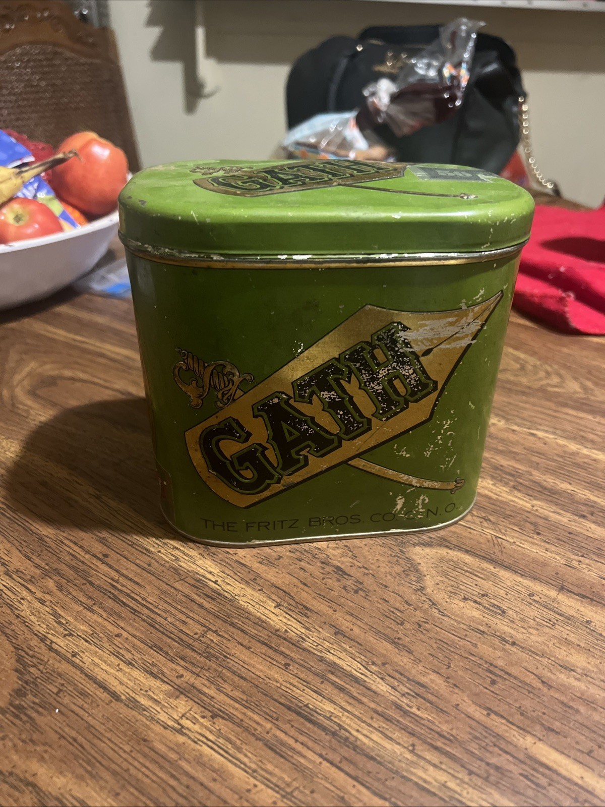 Rare VINTAGE 1900's Gath Tobacco/Cigar Tin, The Fritz Bros. 3x6x6