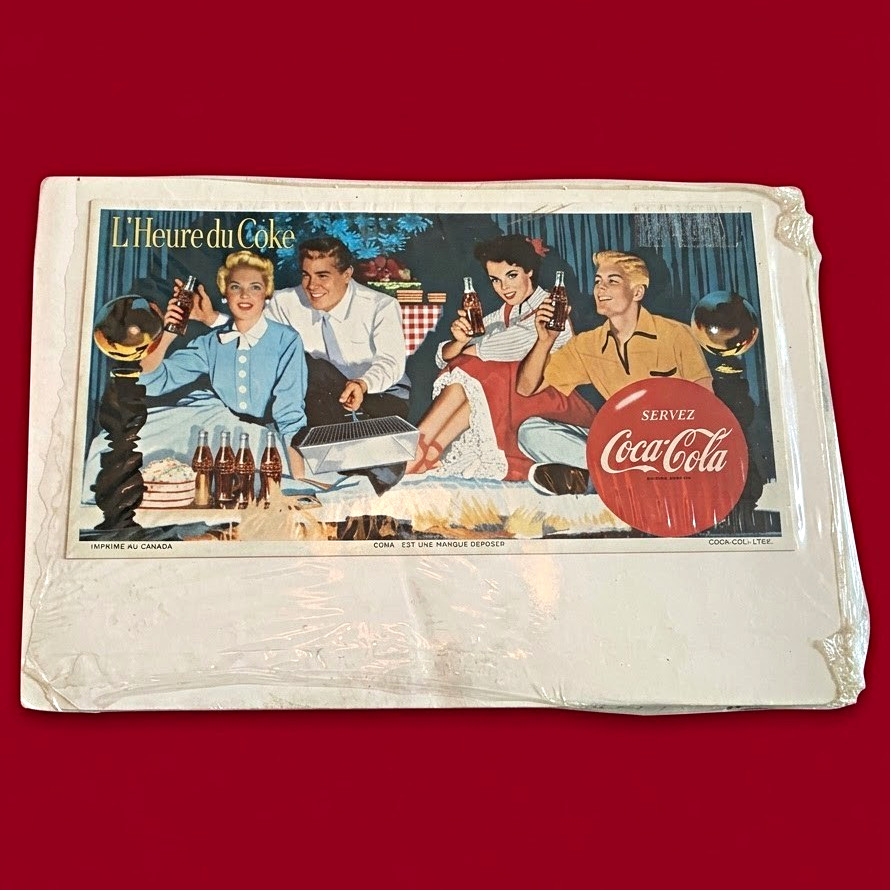 Vintage 1950s Coca-Cola L'Heure du  Print Ad,  French Canadian Theme Advertising