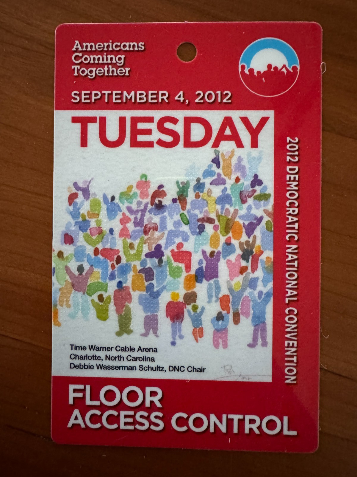 FREE SHIP Democratic National Convention DNC Obama Pass 9/4/12 Floor Acc Contr