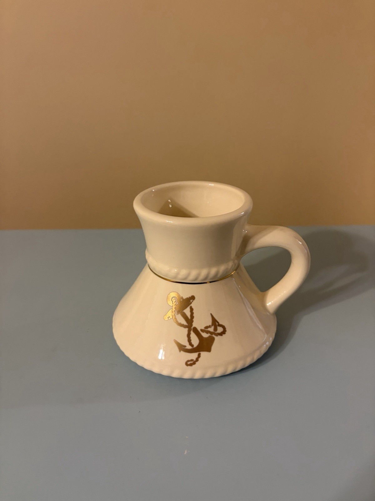 Vintage No Spill Nautical Theme Ceramic Mug