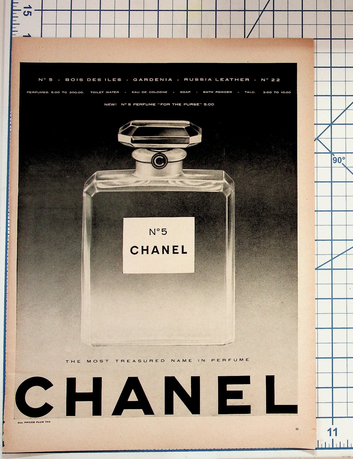 Vintage CHANEL N°5 Perfume Original Magazine Ad Print Ephemera