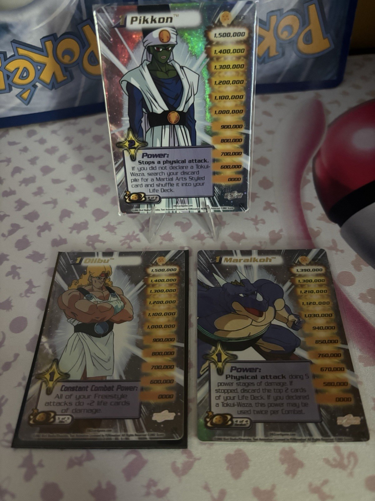 Score 2002 Dragon Ball Z DBZ CCG Hi-Tech Pikkon Maraikoh Olibu 3-Card Lot