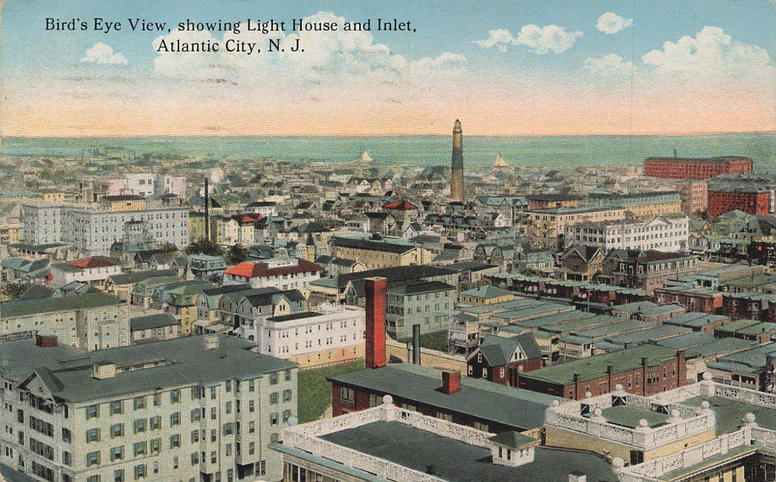 Postcard Bird\'s Eye View Atlantic City