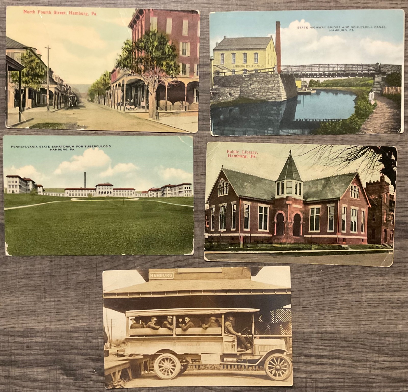 Vintage Post Card set Hamburg, PA Roller Mills, etc.