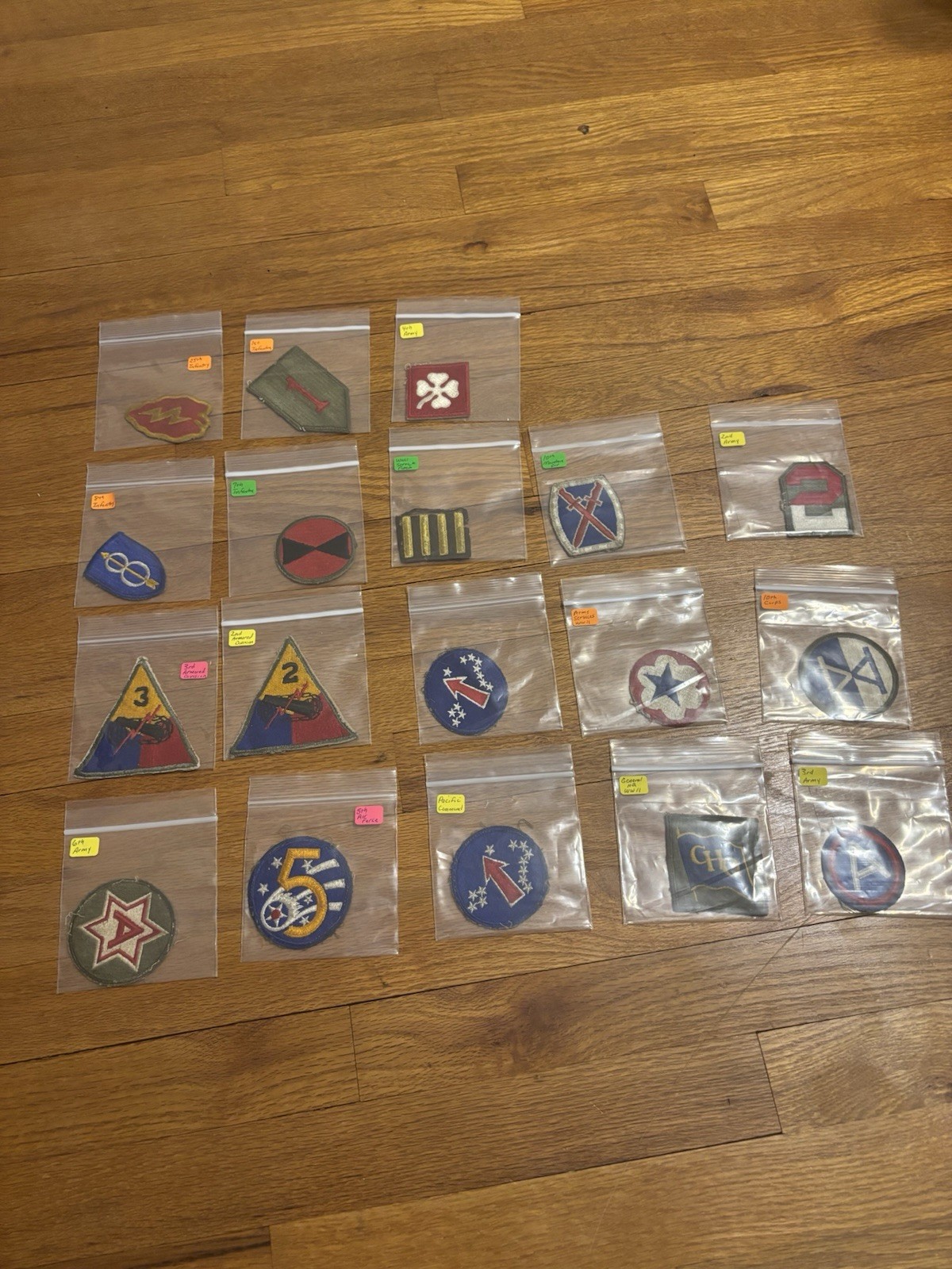 18 Original WWII-Era US Army Shoulder Patches Insignia Lot