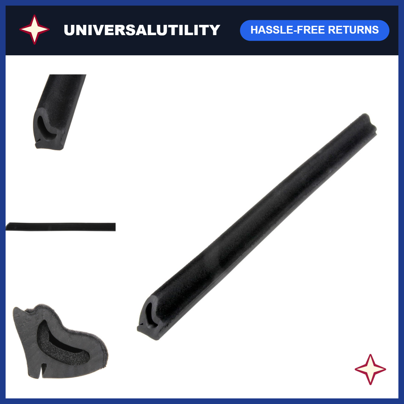 URO Parts 1077250666 Soft Top Seal, Right, Soft Top to Rear Edge of Door
