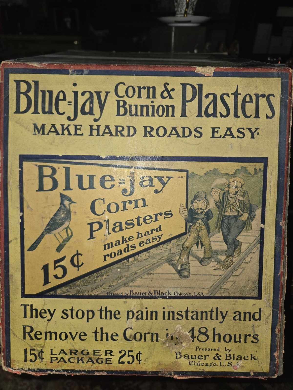 Early Blue-jay Corn Plasters  Store Display Antique Advertising FIND ANOTHER 