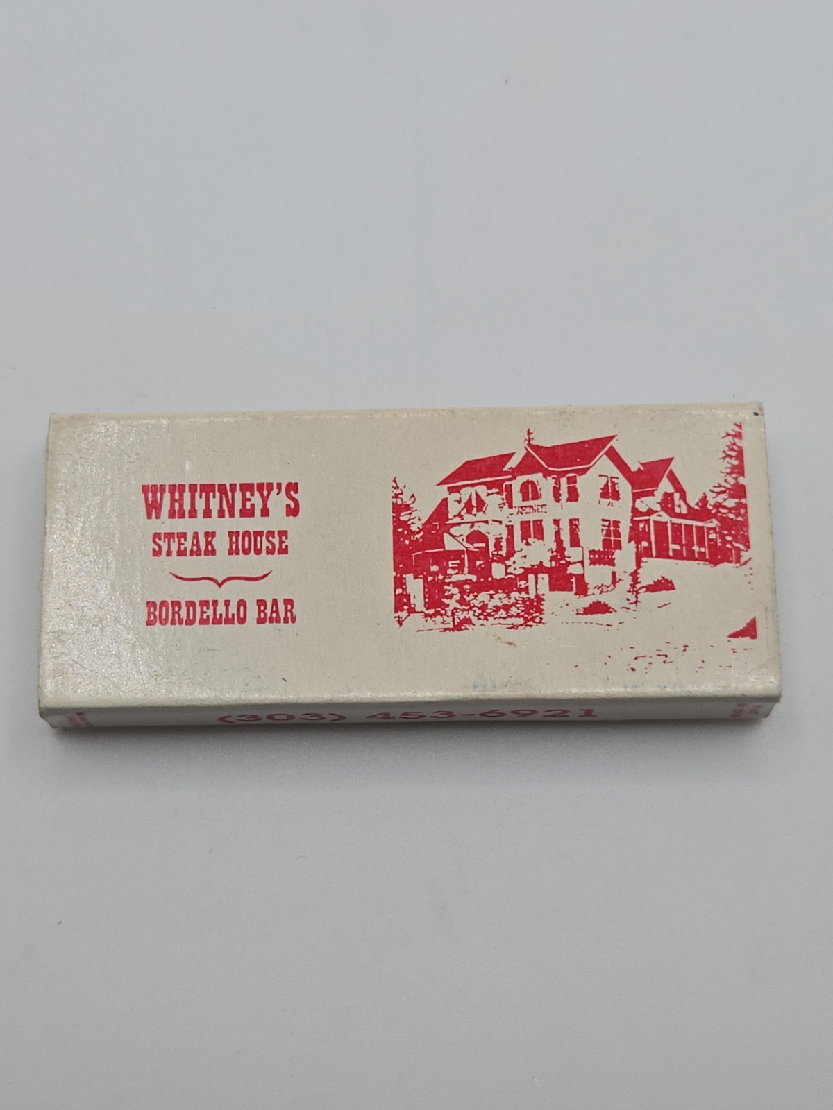 Vintage Matchbox Unstruck Whitney’s Steak House Bordello Bar Breckenridge CO