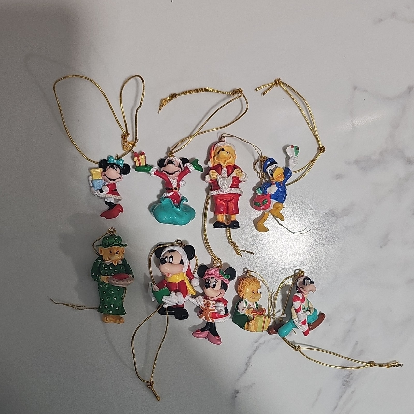 Vintage 1990s Disney Mickey Unlimited Miniature Christmas Ornaments Lot of 9