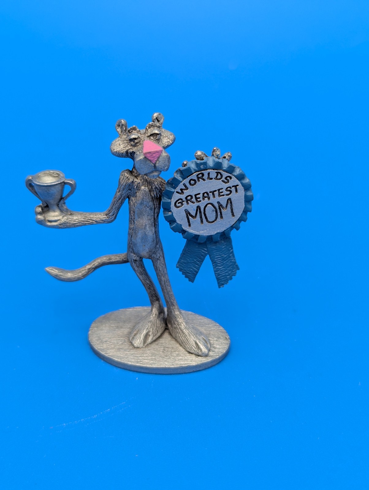 Spoontiques Pink Panther WORLDS GREATEST MOM REWARD Pewter Figurine A84 Vtg 1982